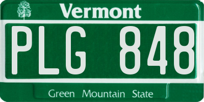 VT license plate PLG848