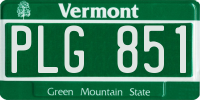 VT license plate PLG851