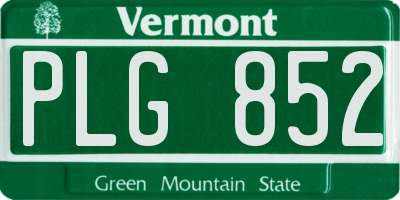 VT license plate PLG852
