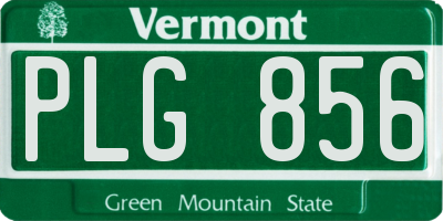 VT license plate PLG856