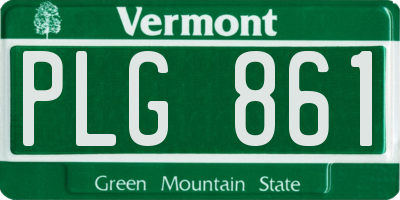 VT license plate PLG861