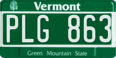 VT license plate PLG863