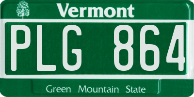 VT license plate PLG864