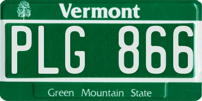 VT license plate PLG866