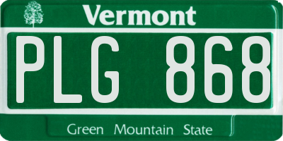 VT license plate PLG868