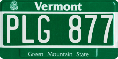 VT license plate PLG877