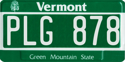 VT license plate PLG878