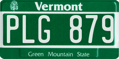 VT license plate PLG879