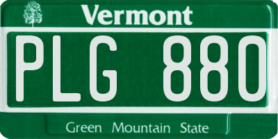 VT license plate PLG880