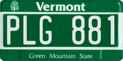 VT license plate PLG881