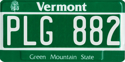 VT license plate PLG882
