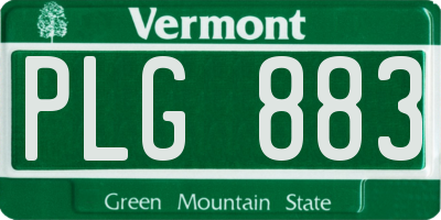 VT license plate PLG883