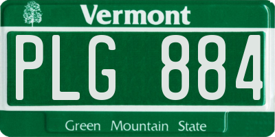 VT license plate PLG884