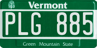 VT license plate PLG885