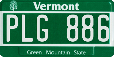 VT license plate PLG886