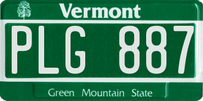 VT license plate PLG887