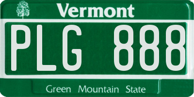 VT license plate PLG888
