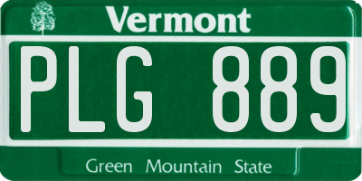 VT license plate PLG889