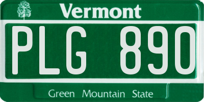 VT license plate PLG890
