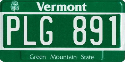 VT license plate PLG891