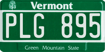 VT license plate PLG895