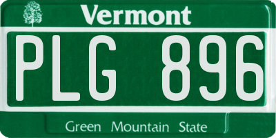 VT license plate PLG896
