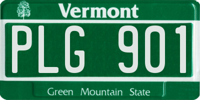VT license plate PLG901