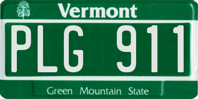 VT license plate PLG911