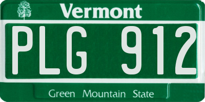 VT license plate PLG912