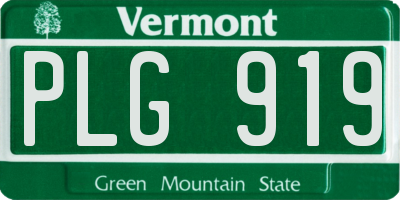 VT license plate PLG919