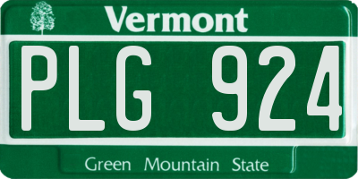 VT license plate PLG924