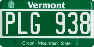 VT license plate PLG938