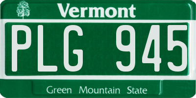 VT license plate PLG945
