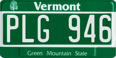VT license plate PLG946