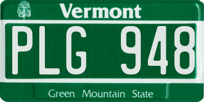 VT license plate PLG948