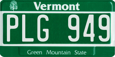 VT license plate PLG949