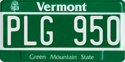 VT license plate PLG950