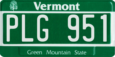 VT license plate PLG951