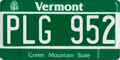 VT license plate PLG952