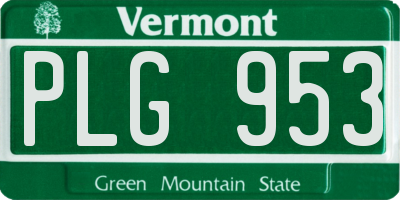 VT license plate PLG953