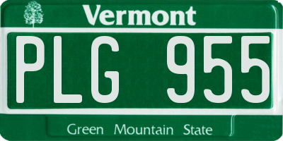 VT license plate PLG955