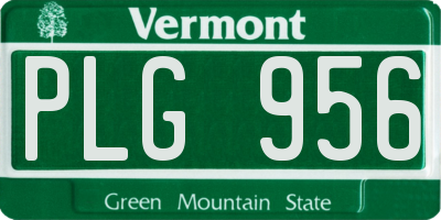 VT license plate PLG956