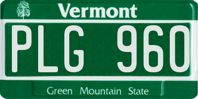 VT license plate PLG960