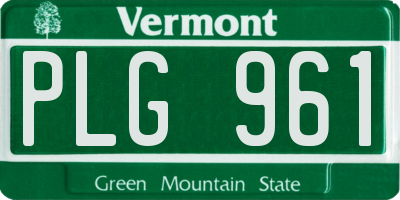 VT license plate PLG961