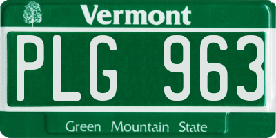 VT license plate PLG963