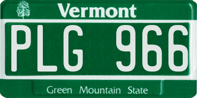 VT license plate PLG966