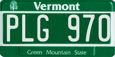 VT license plate PLG970