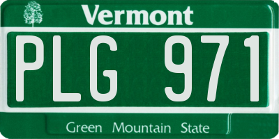 VT license plate PLG971