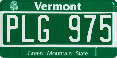 VT license plate PLG975