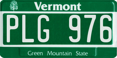 VT license plate PLG976